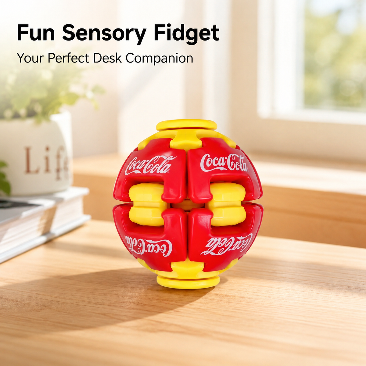 Soda Fidget Ball Press And Spin Puzzle Toy Stress Relief Rotating Sensory Beverage Shaped Ball Random Color Party Favor Gift For Kids And Adults Fun Desk Toy