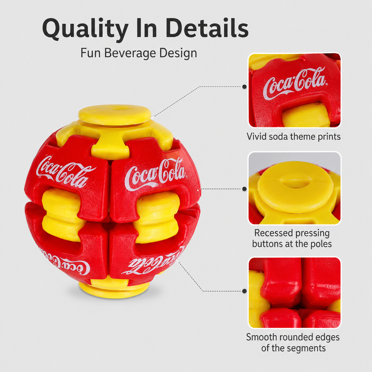 Soda Fidget Ball Press And Spin Puzzle Toy Stress Relief Rotating Sensory Beverage Shaped Ball Random Color Party Favor Gift For Kids And Adults Fun Desk Toy