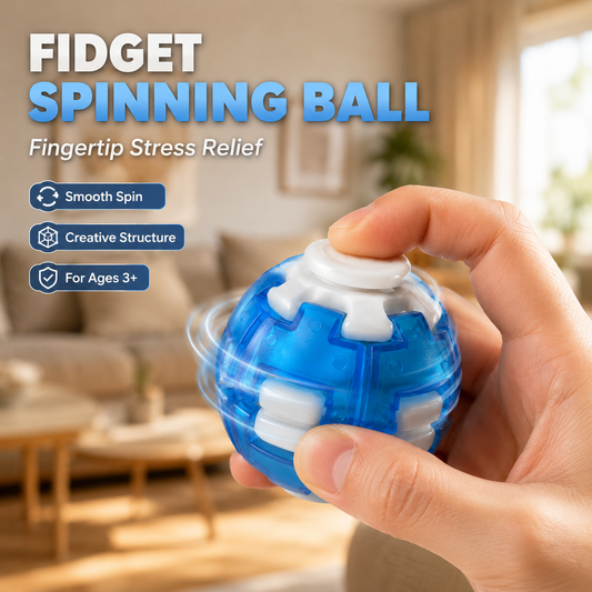 Fidget Spinning Ball Translucent Colorful Fingertip Stress Relief Sensory Toy Creative Structure Smooth Rotation Desk Toy 12 Pcs Display Box For Kids Ages 3 And Up Adults Party Favors Bulk Gift