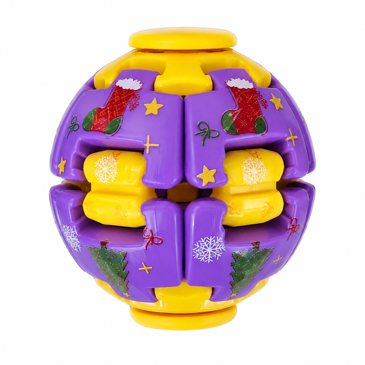 Christmas Fidget Ball Press And Spin Puzzle Toy Stress Relief Rotating Sensory Ball Holiday Stocking Stuffer Gift For Kids Adults