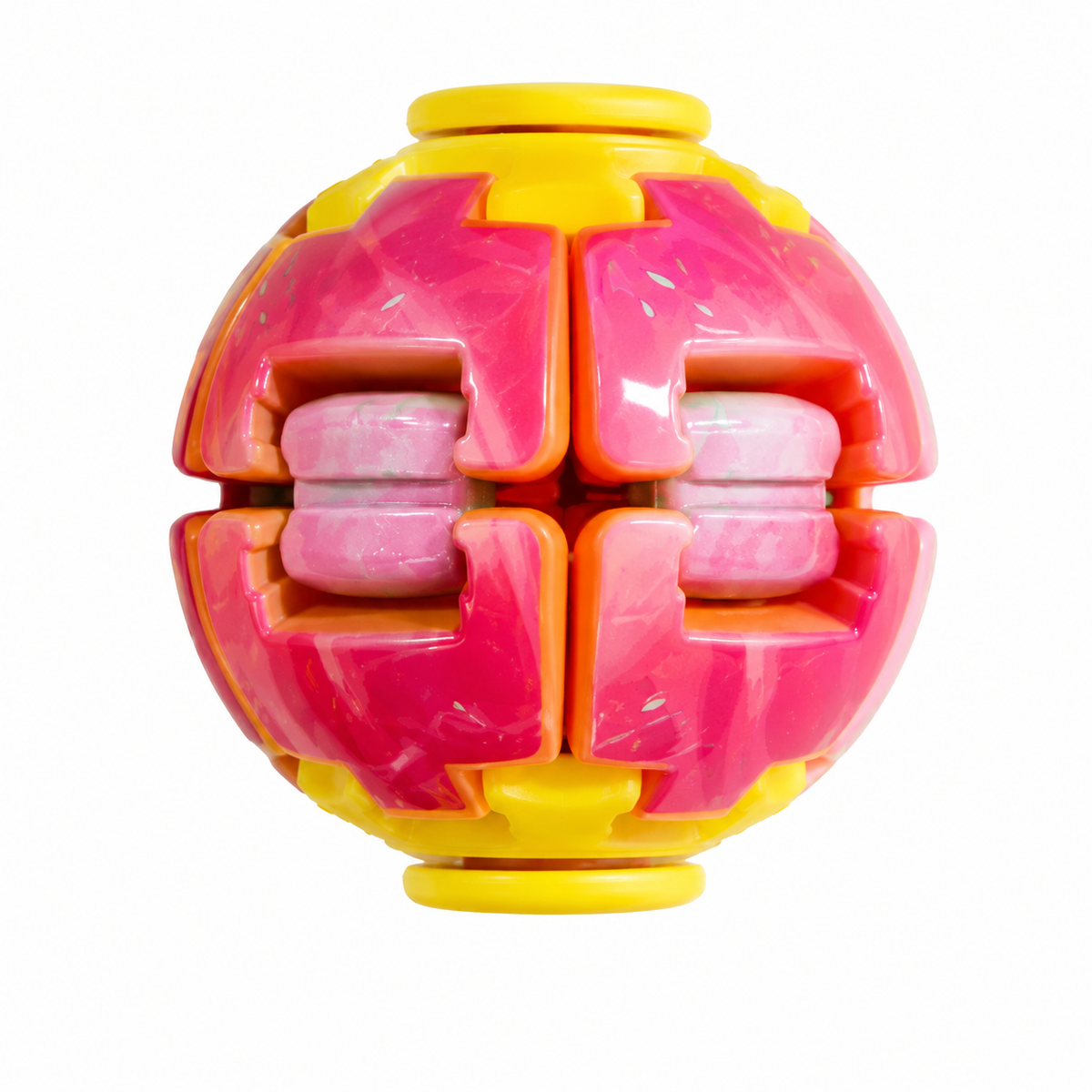 Fruit Fidget Ball Press And Spin Puzzle Toy Stress Relief Rotating Sensory Watermelon Strawberry Shaped Ball Random Color Party Favor Gift For Kids And Adults Fun Desk Toy