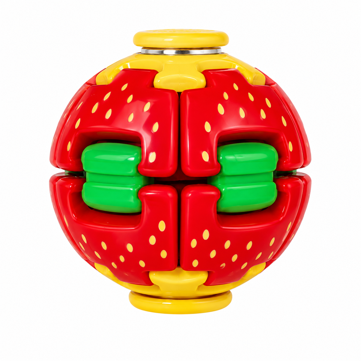 Fruit Fidget Ball Press And Spin Puzzle Toy Stress Relief Rotating Sensory Watermelon Strawberry Shaped Ball Random Color Party Favor Gift For Kids And Adults Fun Desk Toy