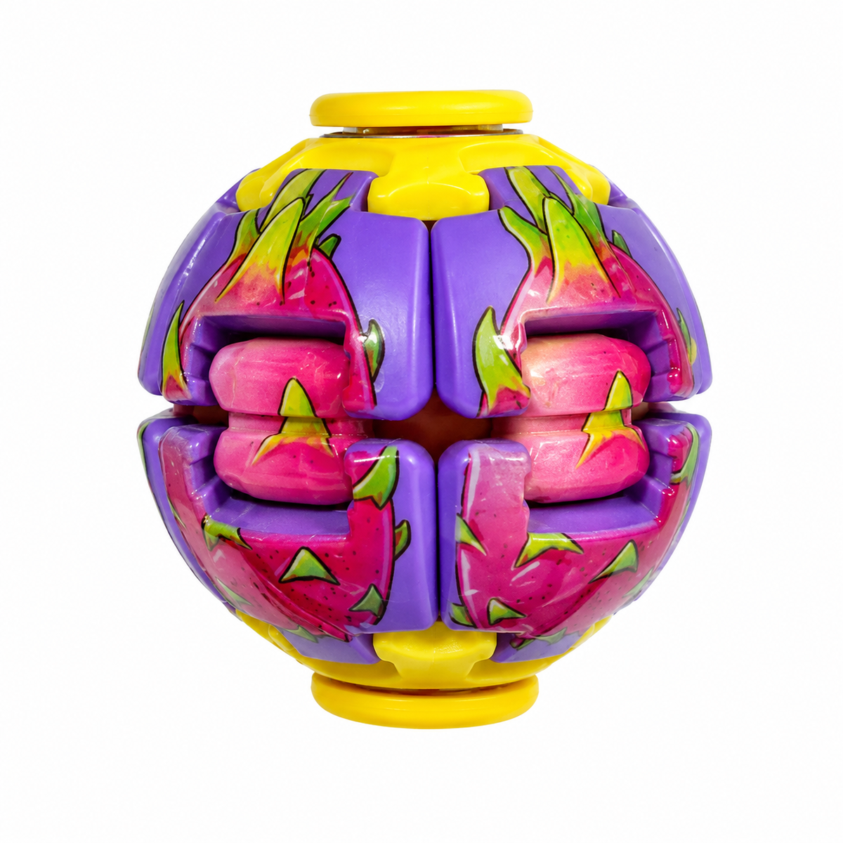 Fruit Fidget Ball Press And Spin Puzzle Toy Stress Relief Rotating Sensory Watermelon Strawberry Shaped Ball Random Color Party Favor Gift For Kids And Adults Fun Desk Toy