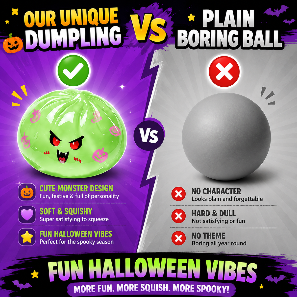 Halloween Mystery Dumpling Squishy Blind Box Fidget Toy Cute Monster Squeeze Toy Stress Relief Sensory Toy For Kids Boys Girls Trick Or Treat Party Favors Desk Accessory Random Styles