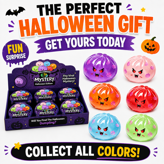 Halloween Mystery Dumpling Squishy Blind Box Fidget Toy Cute Monster Squeeze Toy Stress Relief Sensory Toy For Kids Boys Girls Trick Or Treat Party Favors Desk Accessory Random Styles