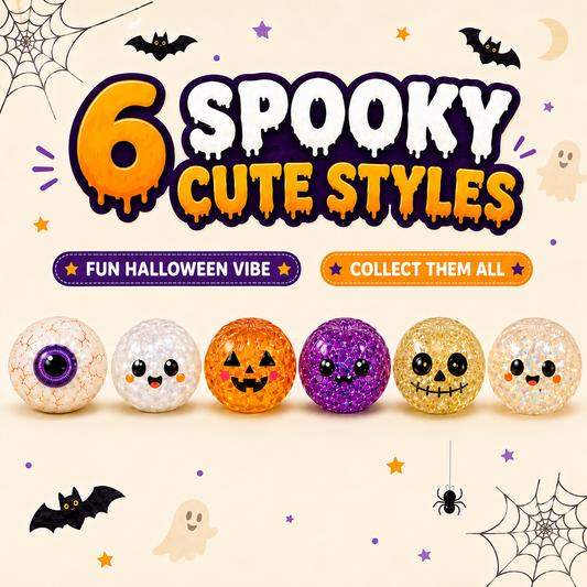 Halloween Mystery Squishy Blind Box Glitter Squeeze Toy Cute Pumpkin Ghost Eyeball Stress Relief Sensory Fidget Toy For Kids Boys Girls Trick Or Treat Party Favors Desk Accessory Random Styles